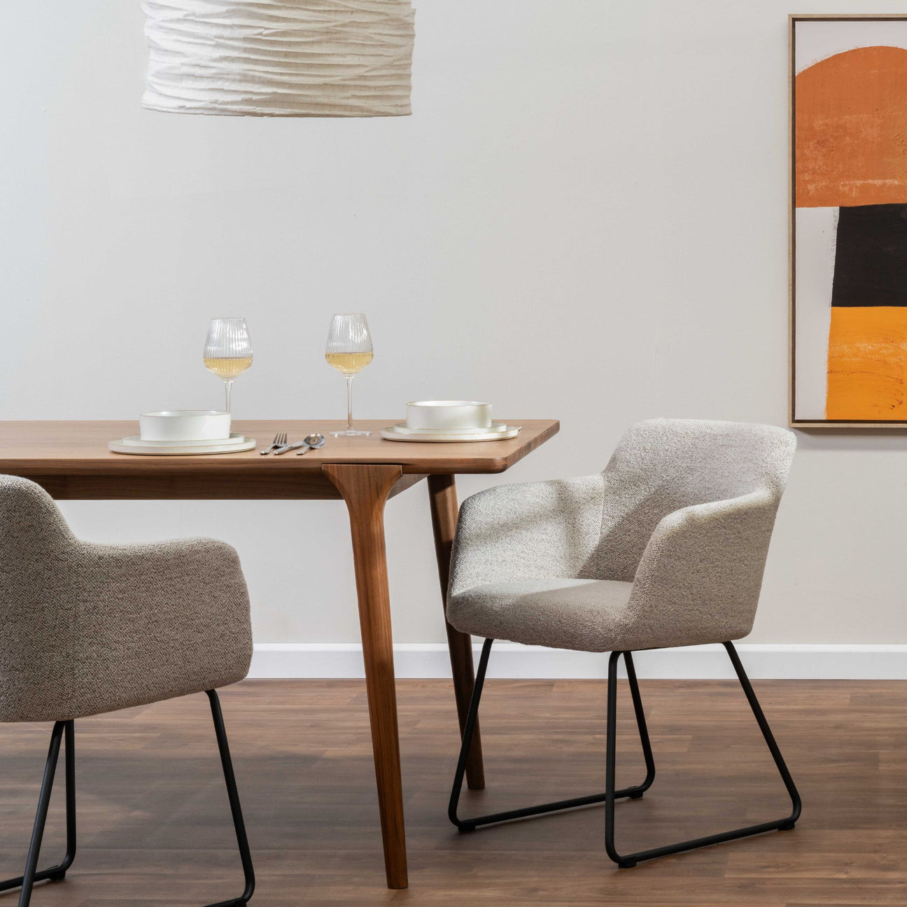 Lawrence Dining Chair Beige nood