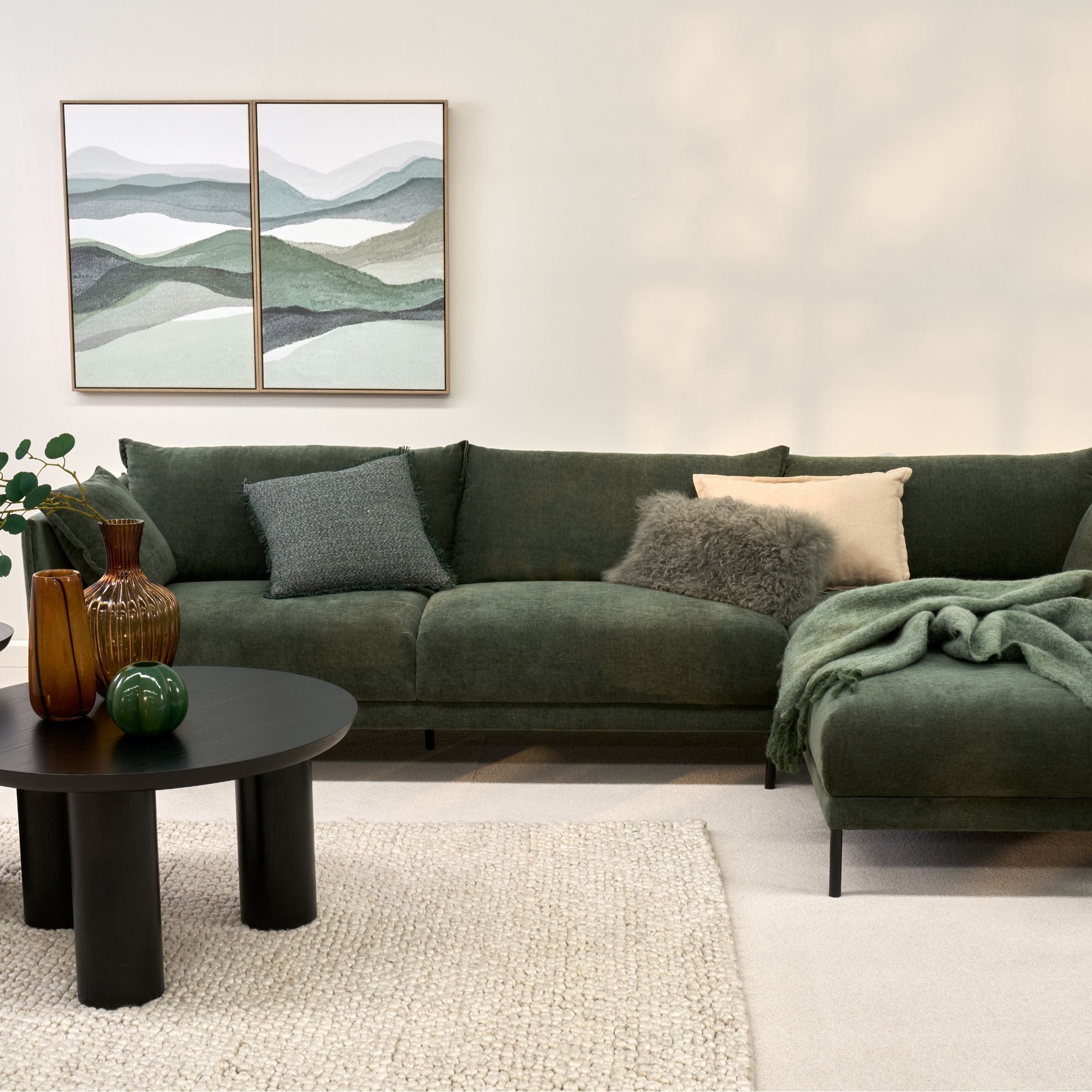 Lugo 3-Seat RH Chaise Sofa Forest – nood