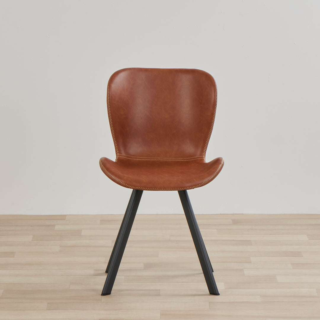 Sala PU Dining Chair Black/Brandy nood